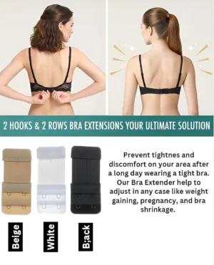 multicolor bra hook extenders for women pack of 3