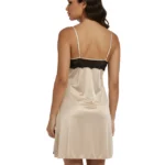 women’s golden satin babydoll nighty