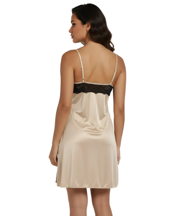 women’s golden satin babydoll nighty