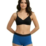 blue antibacterial bamboo modal boxer brief panty for women