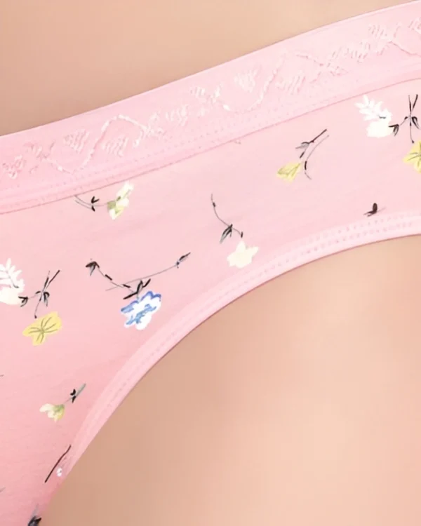 Pink Floral Low Waist Cotton Hipster Panty