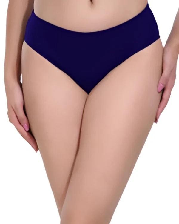 Solid Navy Cotton Hipster Panty for women