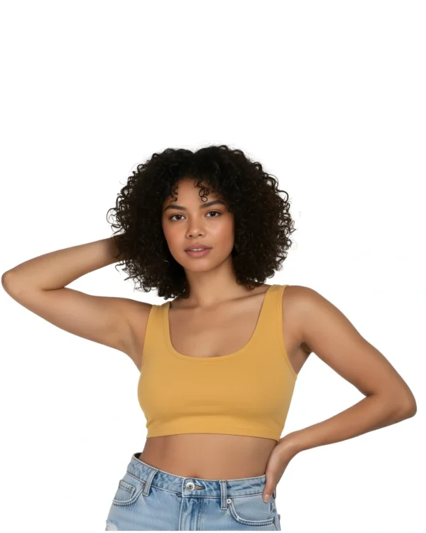 cannyfit sandalwood cotton elastance wire free, non padded comfort fit sports bra for women