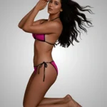 premium pink nylon lycra bikini set