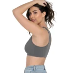 Women’s Grey Racerback Cotton Sports Bra