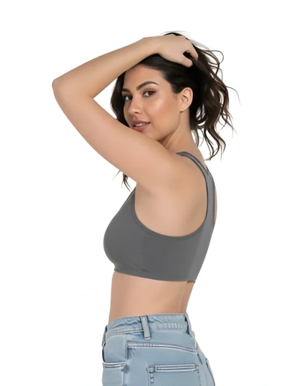 Women’s Grey Racerback Cotton Sports Bra