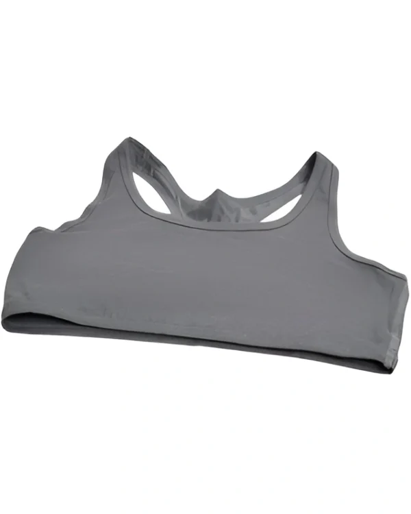 Women’s Grey Racerback Cotton Sports Bra