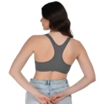 Women’s Grey Racerback Cotton Sports Bra