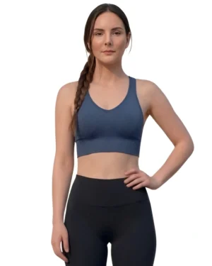 Blue Seamless Sports Bra for Women