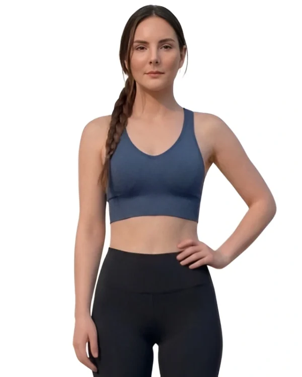 Blue Seamless Sports Bra for Women